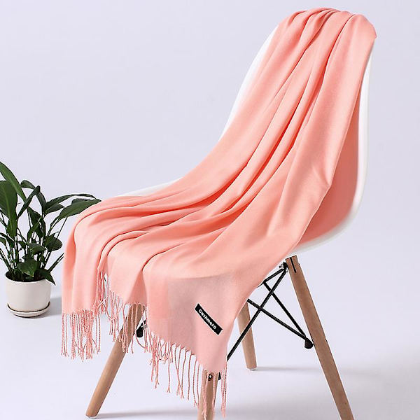 Mode Enfärgad 2022 Dam Halsduk Vinter Hijabs Tofsar Långa Damsjalar Cashmere Like Pashmina Bandana Halsdukar Wraps Echarpe FYR110-10