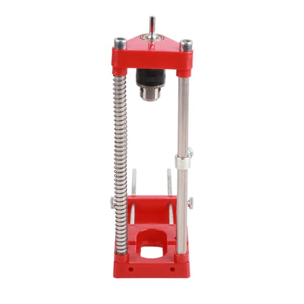 Justérbar boreguide for trearbeid, boremal, hullslagsplassering, snekker, plastbase, rød