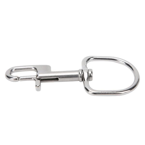 Rustfri stål enkeltendet karabinhage 110 mm bolt snapkrog