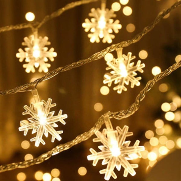 6m 40led Snowflake Led Ljus Juldekor för hemhängande girland juldekoration juldekor Noel Navidad år 2022