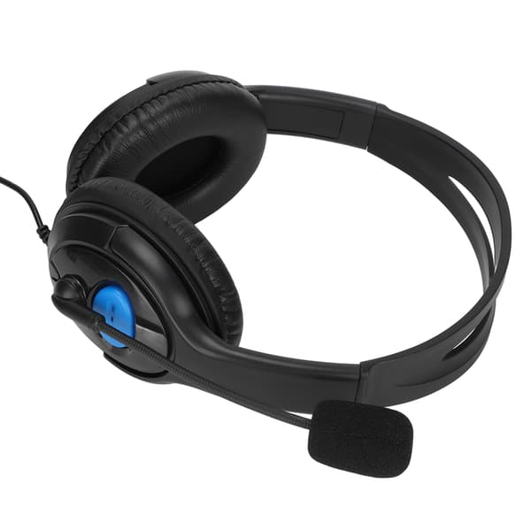 Justerbart brusreducerande spelheadset med mikrofon för PC (svart/blått)