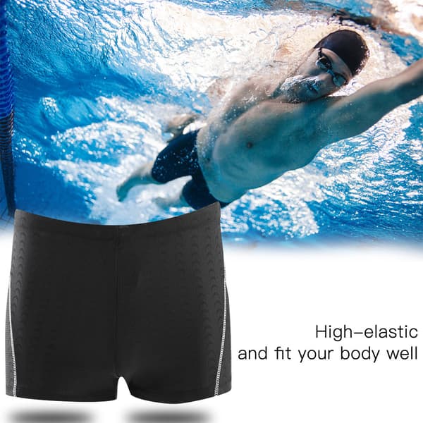 Hurtige tørre badeshorts til mænd, sølvlinje, 3XL