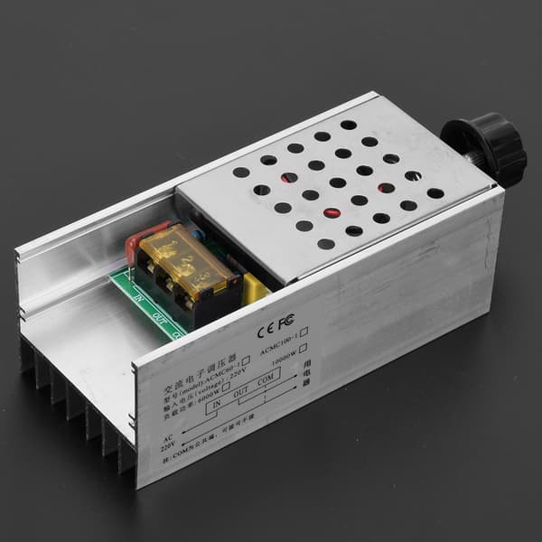 6000W 220V SCR AC Elektronisk Spenningsregulator Hastighetskontroll Dimming Termostat med Skall