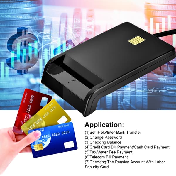 Smartkortlæser til Windows - ID, CAC, DNIE, ATM, IC, SIM, bankkortkompatibel