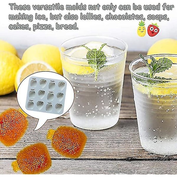 Istärningsbricka Frukt Form Ananas Mould Gelékex Choklad Godis Form 2-pack set