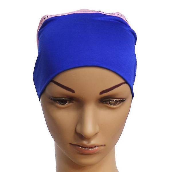 Naisten islamilainen muslimipäällinen huivin alla oleva cap Hijab-päähineet, turbaani sisähattu Blue Pink