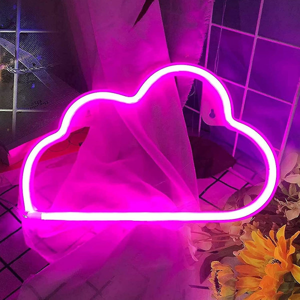 Cloud Neon-skilte Neonlysskilt til vægdekoration Neonlys til æstetisk værelsesindretning Pink