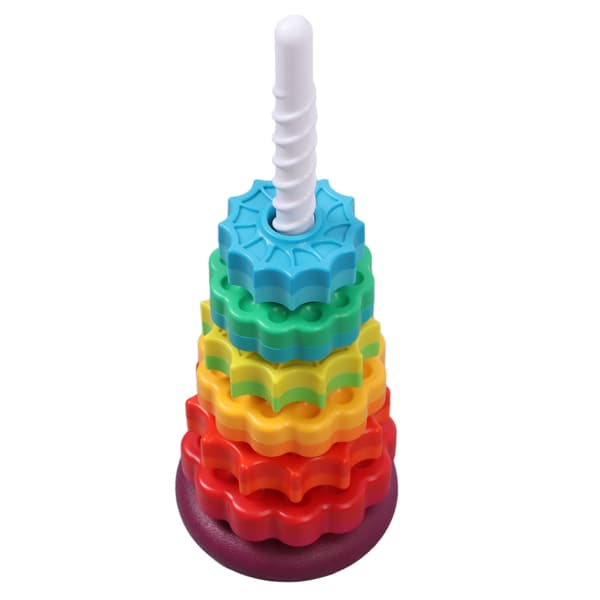 Spin Stack Leke Plast Fargerik Pedagogisk Hjul Spinning Stabling Leke For Spedbarn Småbarn