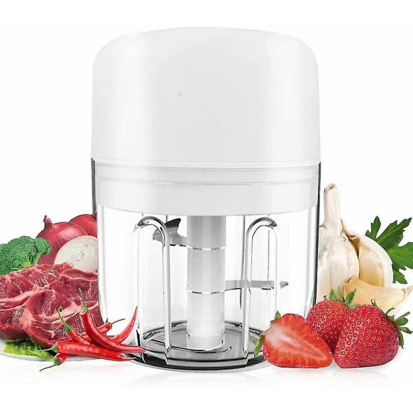 Mini Elektrisk Hackare, 250ml Mini Mixer Kötthacker, elektrisk Morotskvarn Vegetabilisk Rapier Multi