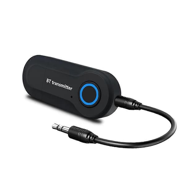 【BQ】USB Bluetooth 5.0-sender 3,5 mm jack-lydadapter Trådløs stereo-lydsenderadapter til pc-tv-hovedtelefoner black