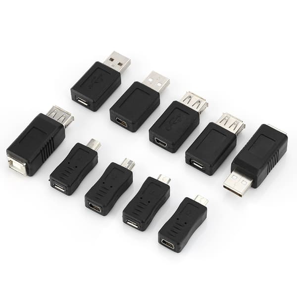 40-pack med vinklade Mini Micro Typ B hane USB2.0-adaptrar