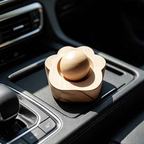 【BQ】Träbollsdiffusor Ingen elektricitet krävs Tyst aromaterapi doftdiffusor för hem sovrum kontor skrivbord bil C