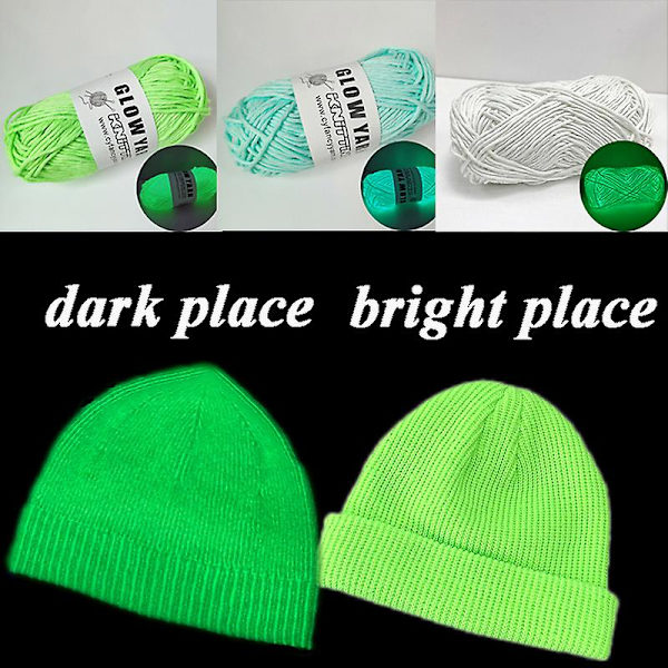 2023 Nytt funktionellt självlysande garn Glow In The Dark Polyester Chunky Yarn 70 m långt stickat ullgarn för virkad tröja mössa NO Luminous