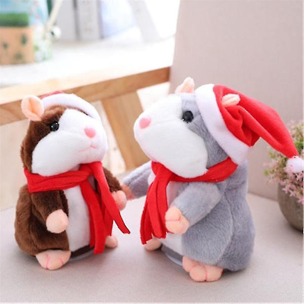 Talking Hamster Plysj Leke Repeat You Say Morsomme Barn Utstoppede Leker Talking Record Plysj Interaktive Leker Red hat Grey