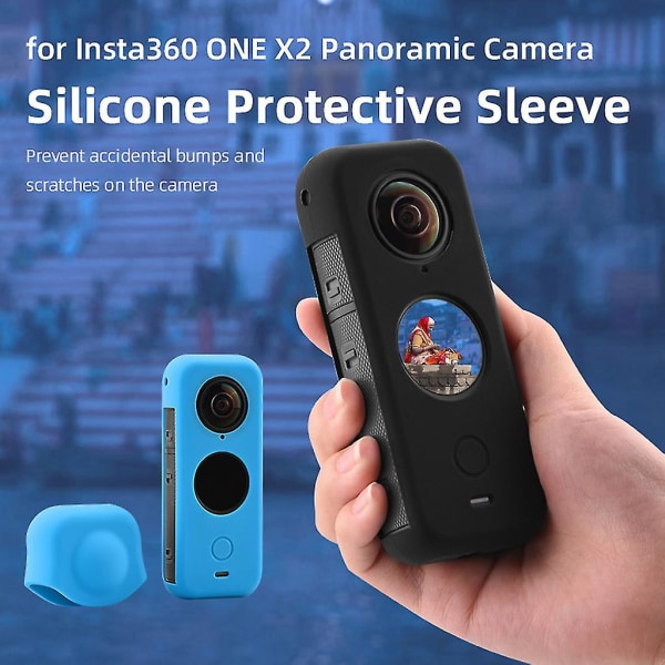 For Insta360- One X2 Silikonbeskyttelseslinsedeksel For Insta360- One X2 Panoramic Sports Camera Linse Cover Tilbehør