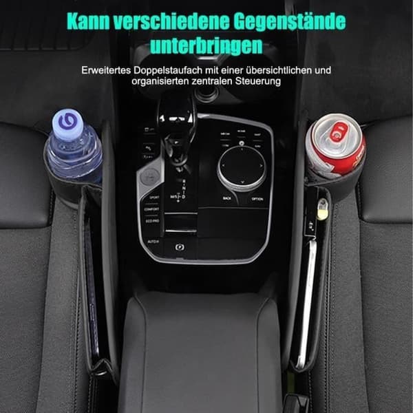 Auton istuinjärjestäjä - Auto - 2 osaa - PU-nahka - Mukinpidike - Ruskea