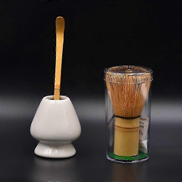 【BQ】3 delar retro bambu Matcha tevispsset för japansk teceremoni Black