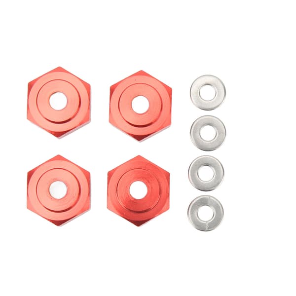 4 stk. Rød Aluminium Legering RC Hjul Hex Adapter til 1/10 RC Biler