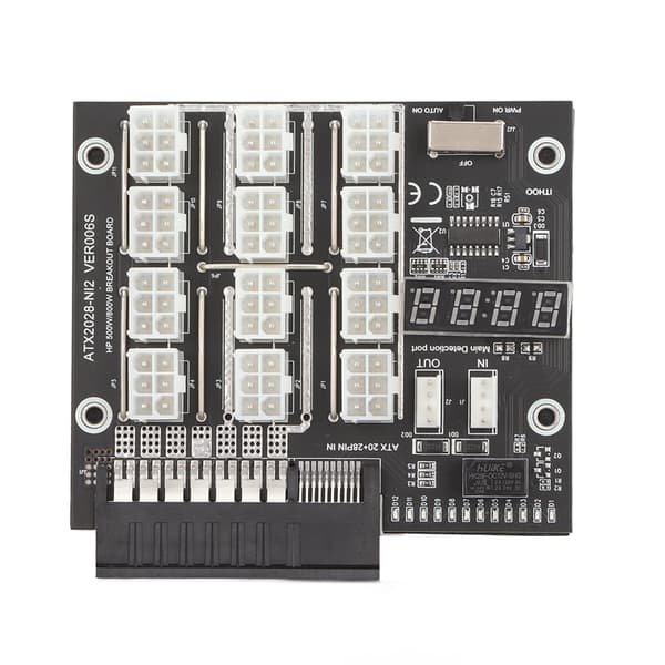 12-ports 6-pins LED spenningsdisplay Mining GPU Breakout Board