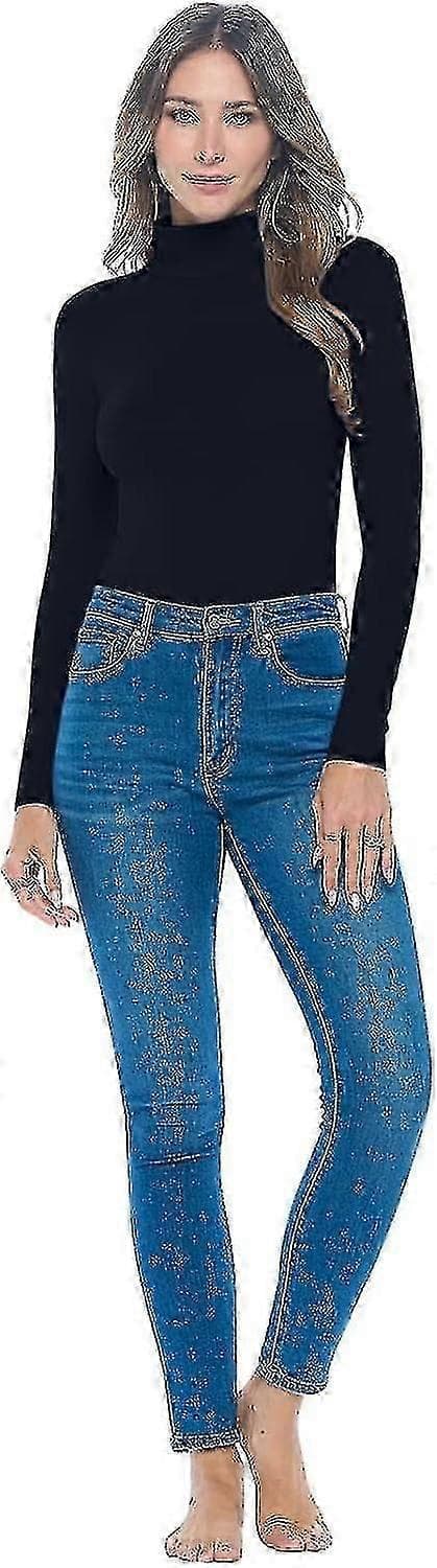Ärm Hals Dräkt Andningsbar Stretch Black M