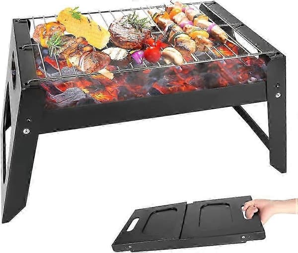 Sammenklappelig kulgrill, rustfrit stål, velegnet til udendørs camping, picnic, rejser