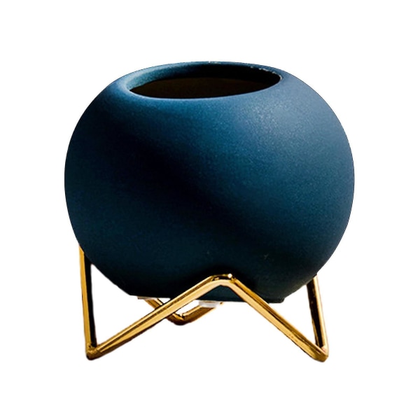 Planteopbevaring Kuglevase Dekorative vaser Keramik Hjemmeskrivebord Pretty Nordic Light Luksus stil Blomsterholder Blue