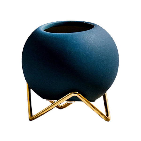 Planteoppbevaring Ballvase Dekorative vaser Keramikk Hjemmepult Pent nordisk lys Luksusstil blomsterholder Blue