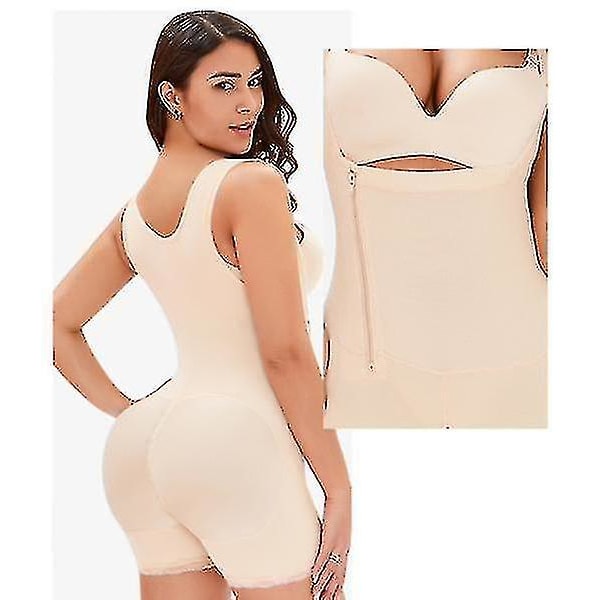 Efter operationen hel kropsarmdragt Bælte Talje Trainer Korsetter Slankende Shapewear Beige S