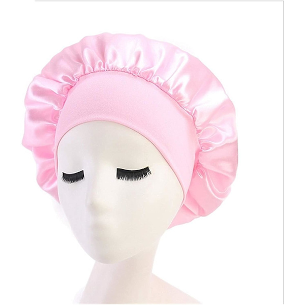 Satin cap Nyligen kvinnors sovmössa Natthårvårdshuv Pink
