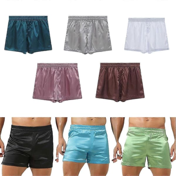 Herr Silke Satin Boxershorts Underkläder Sov Pyjamas Lounge Shorts black black L