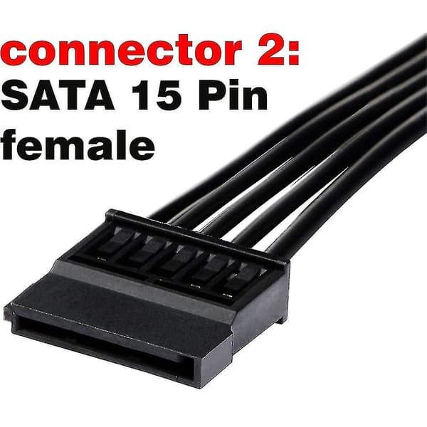 【BQ】1 stk Sata forlængerkabel, 15 ben Sata til hun forlængerkabeladapter til Dr