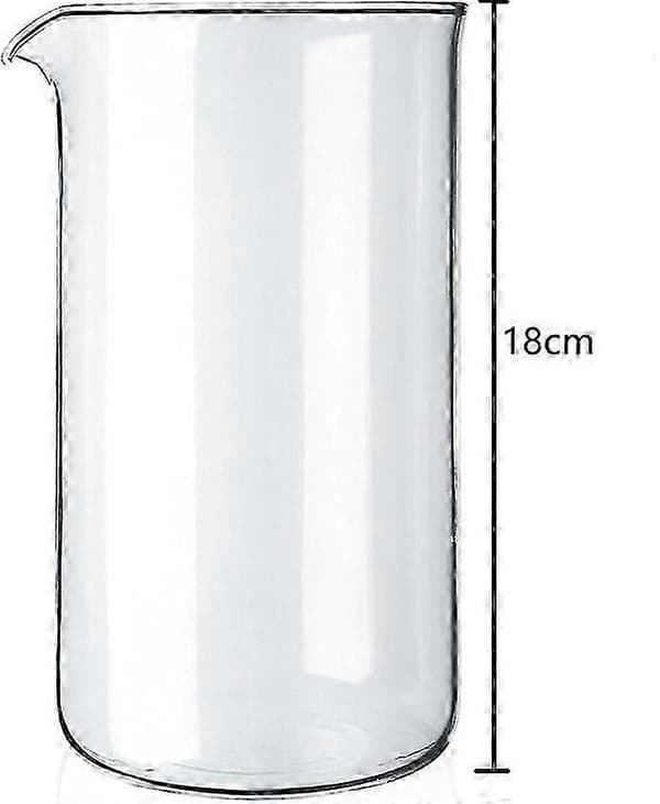 【BQ】Erstatningsglaskande til stempelkande, 8 kopper, Klar, 1 L - 9,6 cm diameter, H 18 cm