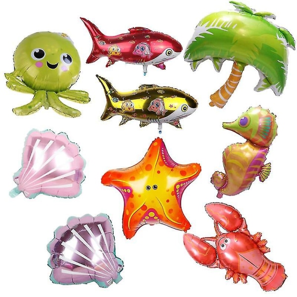 10 st Baby Shower Girl Boy Party Supplies Fish Folie Ballonger 10pcs  mix
