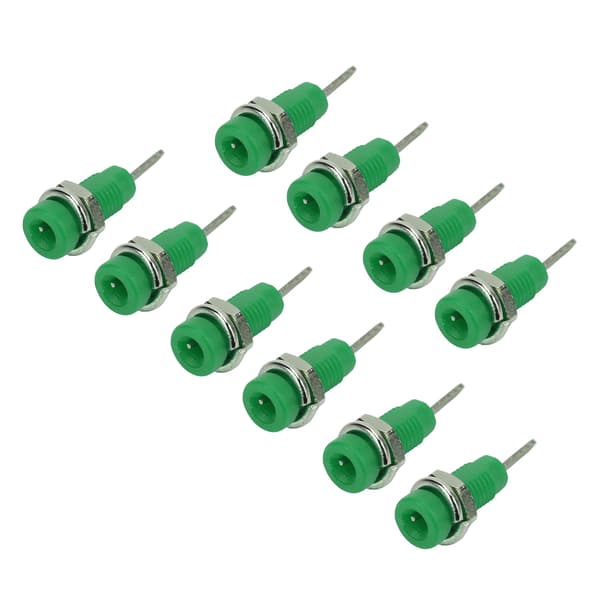10 stk. J.40003 2 mm Bananstik Panel Socket Udvidet Post Plug Adapter til Elektronisk Instrument Grøn