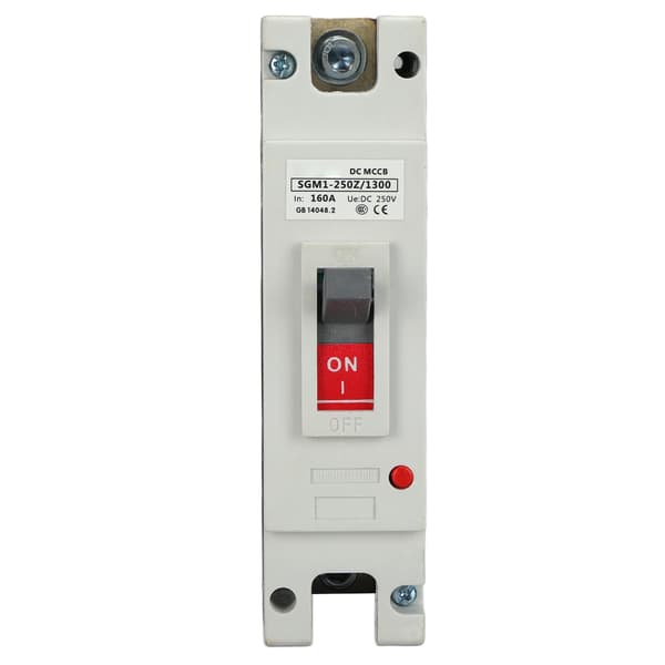 1P DC Strømafbryder Formstøbt Kabinet MCCB Solcelle Batterikontakt 250V 160A til Vindkraft