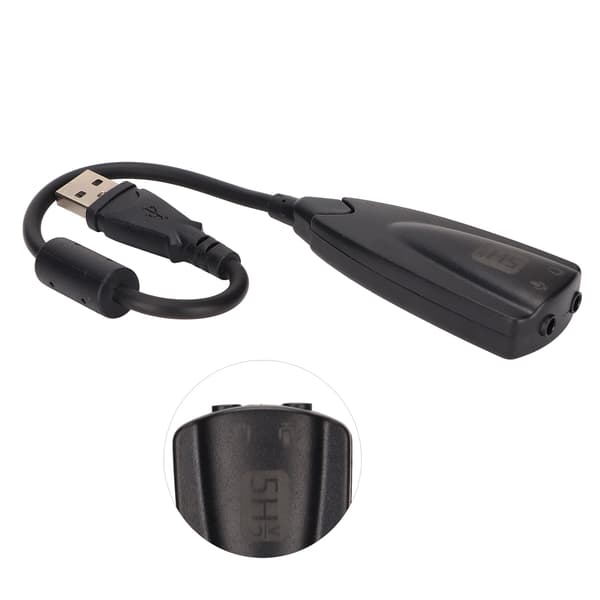 Virtuelt 7.1 Lydkort USB Stereo Lydkort Hodetelefonadapter for PC og Bærbar PC