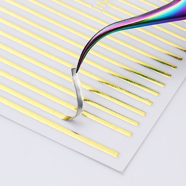 1 st Silver Gold Lines Stripe 3d Nail Sticker Nail Art Transfer Stickers