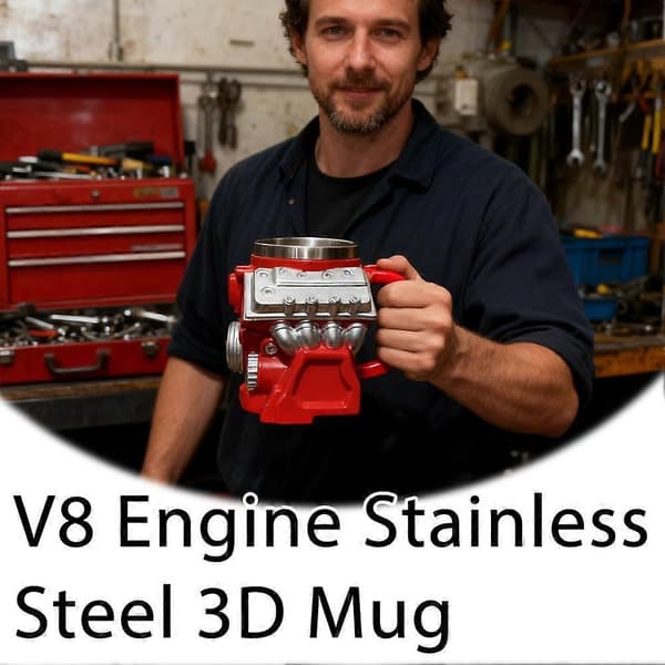 【BQ】V8-motor kaffekopp passer for bilentusiaster