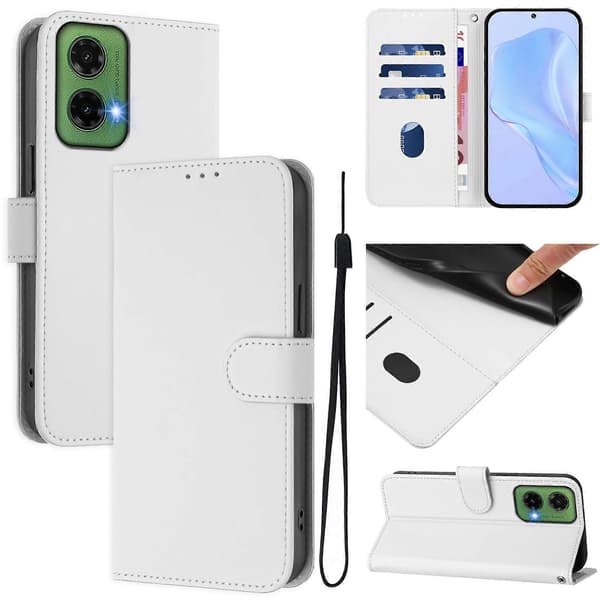 【BQ】Lanyard PU-deksel til Motorola Moto G35 White