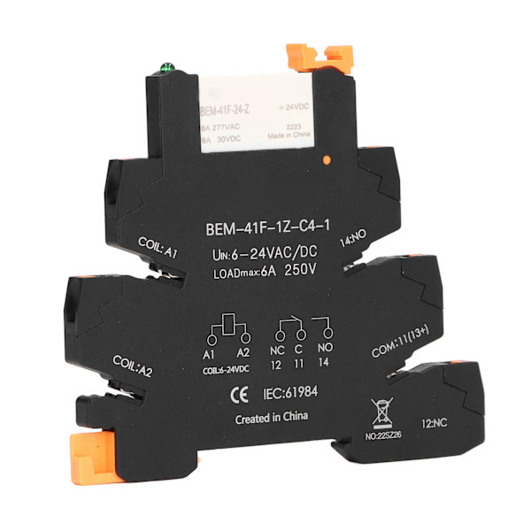 DC Control AC Ultratyndt Relæ DIN-skinne Montering Solid State SPDT 6A 6-24V Modul