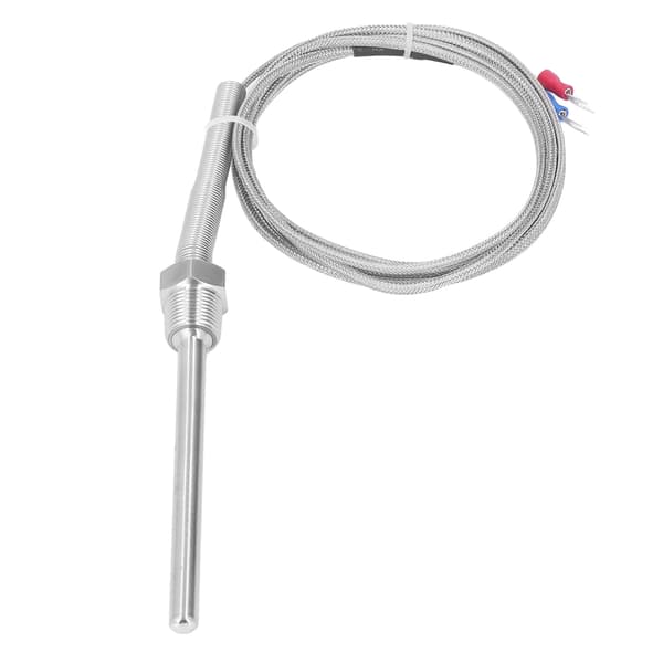 K-typ Termoelement 0-400℃ 3/8 NPT 8x100mm Temperatur Sensor Sond i Rostfritt Stål 2m 6.56ft