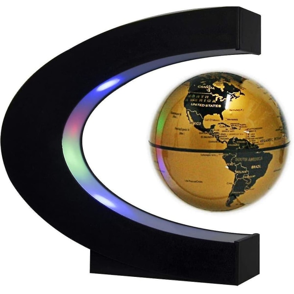 Kelluva maapallo LED-valolla C-muotoinen magneettinen kelluva maapallo maailmankartan koristelu