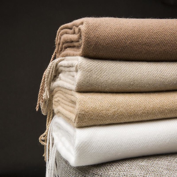 Kvinners Varmt Langt Sjal Vinter Varmt Stort skjerf Hemp Ash