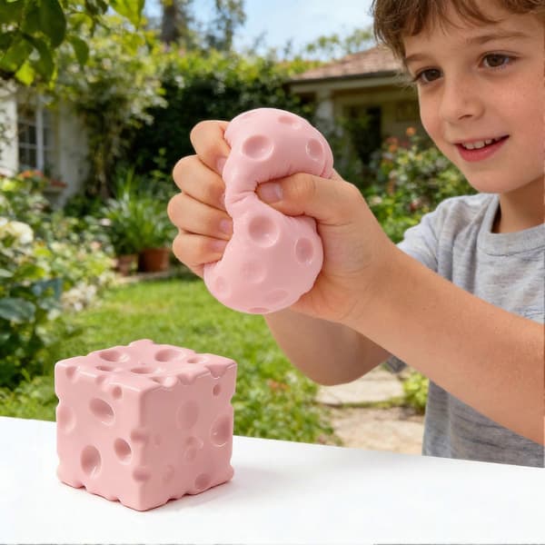 【BQ】Blød Rebound Skumterning – Sensorisk Fidget Legetøj til Hjemmebrug Pink 2pcs