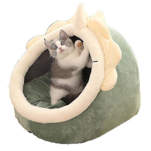 Cat Nest Bed Four Seasons Varm Mjuk Komfort Sova Liten Hund Katt Säng Mat Gray L