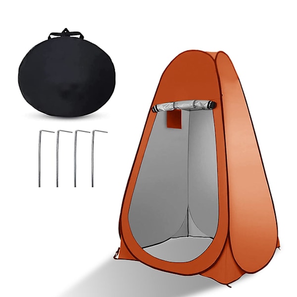 Pop Up Sekretess Tält Dusch Tält Bärbar Utomhuscamping Badrum Toalett Tält Omklädningsrum Sekretessskydd Rum för vandring och strand Sun Sh orange