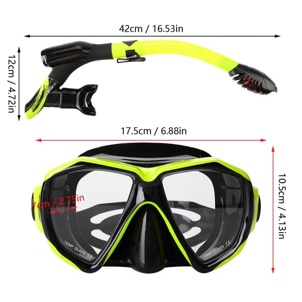 TUO Anti-imma Snorkelset Hel Torrt Rör Undervattensdykutrustning