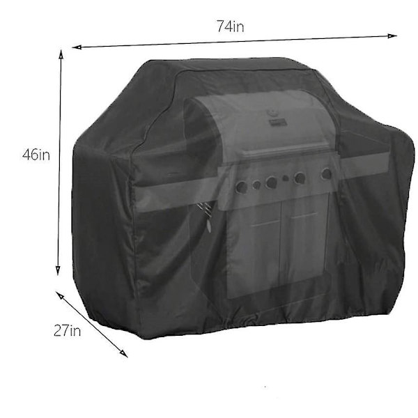 Vattentät cover, svart Heavy Duty utomhusgasolgrill 74 cover