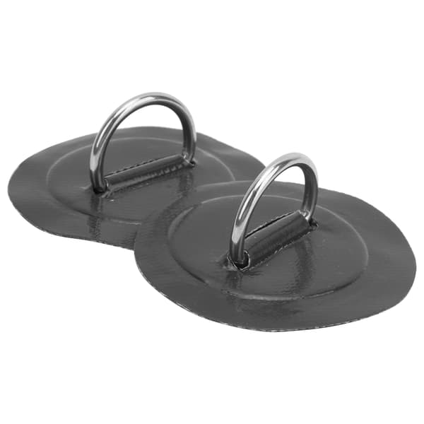 2 stk. Oppustelig Båd Kajak D Ring Pad Patch PVC Marine Rustfrit Stål Fast Spænde Sort