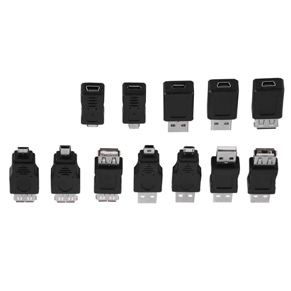 12 kpl USB2.0-sovittimia - Micro/Mini Uros/Naaras Muuntimet